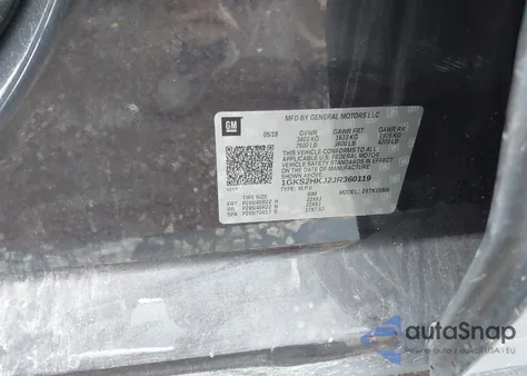 2018 GMC Yukon Xl Denali z USA, uszkodzony, nr VIN 1GKS2HKJ2JR360119